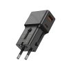 25W-os univerzális gyors töltő világ utazó USB és USB-C 4in1 EU, AUS, UK, USA utazáshoz (Jellico - S6)