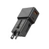 25W-os univerzális gyors töltő világ utazó USB és USB-C 4in1 EU, AUS, UK, USA utazáshoz (Jellico - S6)