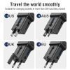 25W-os univerzális gyors töltő világ utazó USB és USB-C 4in1 EU, AUS, UK, USA utazáshoz (Jellico - S6)