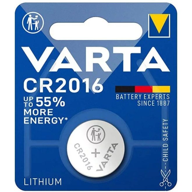 CR2016 CMOS gomb elem, 3V-os Varta