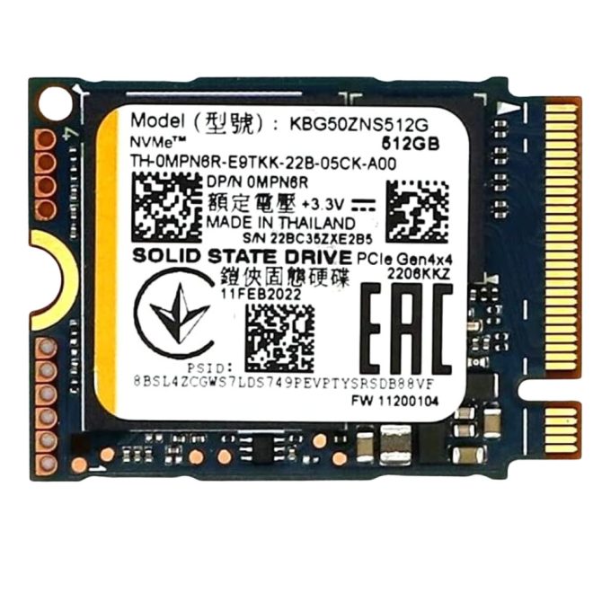 KIOXIA 512GB (2230) M.2 PCIe NVME SSD meghajtó kártya  (KBG50ZNS512G)
