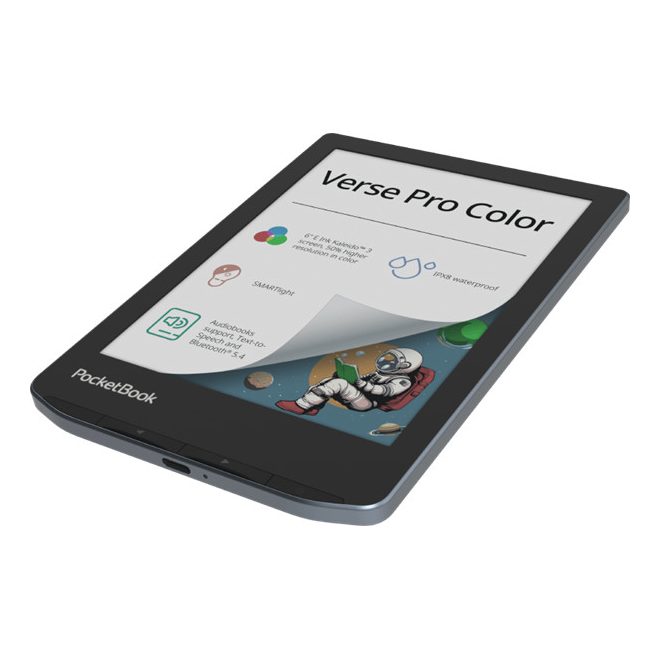 POCKETBOOK e-Reader - PB634 VERSE PRO COLOR Stormy Sea (6"E Ink Kaleido, Cpu: 1,8GHz,1GB,16GB,2100mAh, wifi,mSD, IPX8)