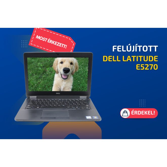 Dell Latitude E5270 | Win 10 | i5-6300U | 8GB memória | 256GB SSD | MAGYAR billentyűzet | 12,5 colos HD kijelző  | 2 év garancia!