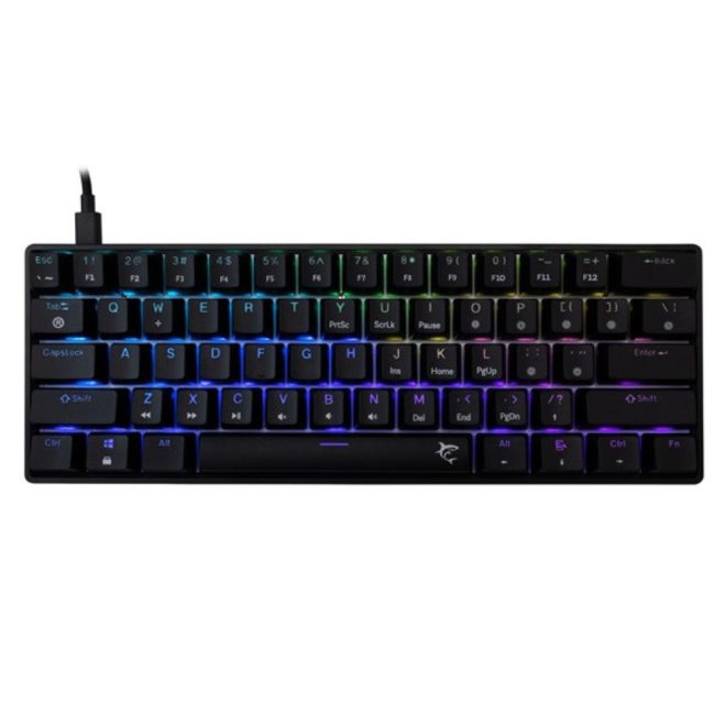 White Shark SHINOBI-2 RGB világítós magyar kiosztású MECHANKIUS fekete gamer billentyűzet, kék kapcsolók (GK-004123B/BL-HU)