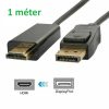 DisplayPort - HDMI összekötő kábel 1m Apa-Apa - nagy felbontású kép- és hangátvitel, erős csatlakozók, megbízható jelminőség dokkolóhoz, monitorhoz és laptophoz, PC-hez
