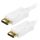 DisplayPort kábel, fehér 1,8m Apa-Apa - nagy felbontású kép- és hangátvitel, erős csatlakozók, megbízható jelminőség dokkolóhoz, monitorhoz és laptophoz, PC-hez