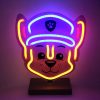Mancs Őrjárat Chase LED neon asztali lámpa, éjjeli lámpa állványon, USB csatlakozóval