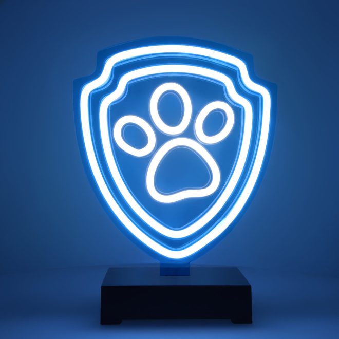 Mancs Őrjárat mancs LED neon asztali lámpa, éjjeli lámpa állványon, USB csatlakozóval