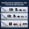 OneOdio DJ fejhallgató Pro 10 Deep Blue - vezetékes Hi-Res Audio hangzás, 3,5mm és 6,35mm jack csatlakozó, erőteljes basszus, kényelmes fülpárnák stúdióhoz és DJ használatra