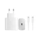 Samsung 45W Gyári Gyorstöltő USB-C Fehér (EP-TA845EWE) + 1,8m USB-C gyári töltő kábel (EP-DW767JWE)