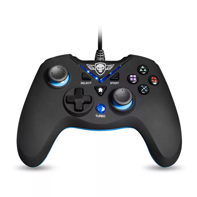 Spirit of Gamer Gamepad - XGP WIRED Blue (USB, 1,8m kábel, Vibration, PC és PS3 kompatibilis, fekete-kék)