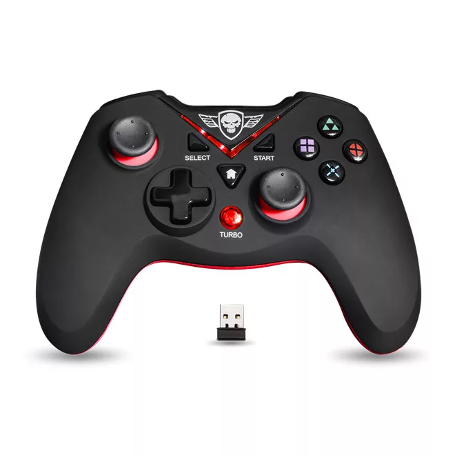 Spirit of Gamer Gamepad Vezeték Nélküli - XGP WIRELESS Red (USB, Vibration, PC és PS3 kompatibilis, fekete-piros)