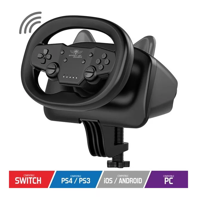 Spirit of Gamer Kormány - RACE WHEEL PRO AIR (PC/PS3/PS4/Switch/Android kompatibilis, fekete)
