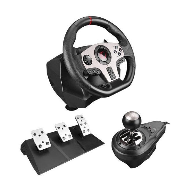 Rampage Gamer kormány - V902  (PC, 3 pedál+váltókar, vibrálás) (41389)