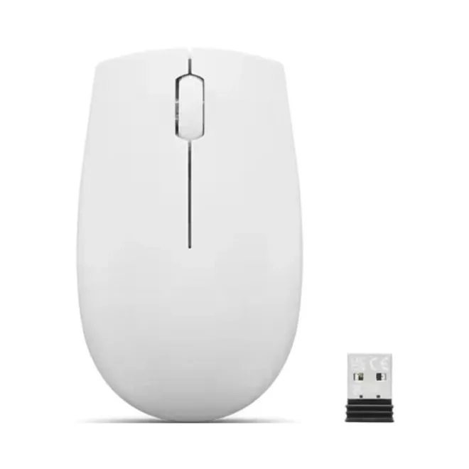 Lenovo 300 vezeték nélküli USB optikai egér, tartozék 1 db AA elemmel, szürke, Cloud Grey (L300)