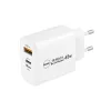 Univerzális 65W-os Telefon és tablet gyorstöltő, 1x USB, 1x USB-C, 1x Lightning, fehér (PD QC 3.0)