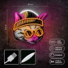 DREAMER CAT LED neon lámpa, falra akasztható világítás, USB csatlakozóval (FLA04)