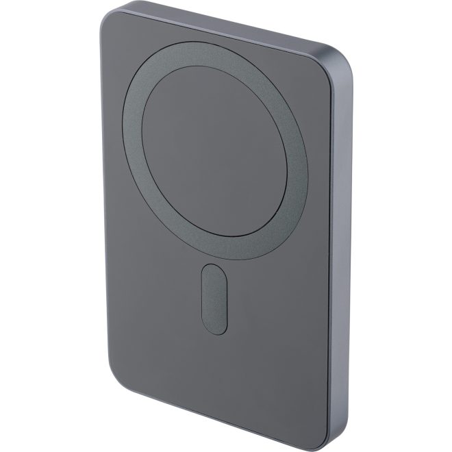 QUALO Power Bank MagSafe 5000mAh – ezüst színű, mágneses indukciós gyors töltővel, USB-C kompatibilis, kompakt és elegáns megoldás iPhone és más eszközök energiával való ellátására útközben