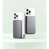 QUALO Power Bank MagSafe 5000mAh – ezüst színű, mágneses indukciós gyors töltővel, USB-C kompatibilis, kompakt és elegáns megoldás iPhone és más eszközök energiával való ellátására útközben