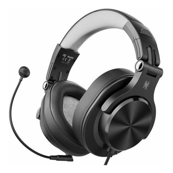 OneOdio DJ fejhallgató Fusion A71D Black/Gray - vezetékes Hi-Res Audio hangzás, 3,5mm és 6,35mm jack csatlakozó, memóriahabos fülpárnák, kényelmes viselet DJ-knek és stúdióhasználathoz