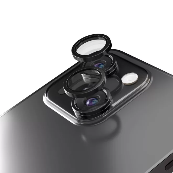 Apple iPhone 14 / 14 Plus-hoz kamera lencse védő üveg – 2 db fekete színű készlet, karc- és ütésálló védelem, pontos illeszkedés a tiszta és éles fotók megőrzéséhez