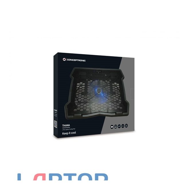 Conceptronic gamer laptop hűtőpad (THANA06B) – erős hűtési teljesítmény, állítható ventilátorokkal és LED világítással, stabil tartás és kényelmes használat játékhoz és mindennapi munkához