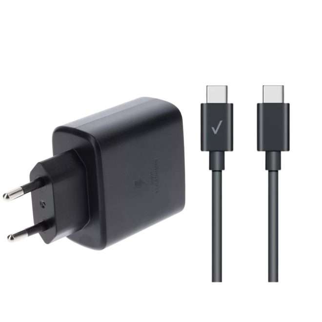 Samsung Galaxy-hoz 45W USB-C gyorstöltő (Fekete) + 1m USB-C to USB-C kábel – adapter és kábel