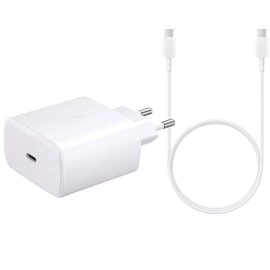   Samsung Galaxy-hoz 45W USB-C gyorstöltő (Fehér) + 1m USB-C to USB-C kábel – adapter és kábel