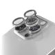 Apple iPhone 15 Pro / 15 Pro Max-hoz kamera lencse védő üveg – 3 db szürke színű készlet, karc- és ütésálló védelem, pontos illeszkedés a tiszta és éles fotók megőrzéséhez