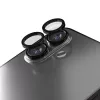 Apple iPhone 16 / 16 Plus-hoz kamera lencse védő üveg – 2 db fekete színű készlet, karc- és ütésálló védelem, pontos illeszkedés a tiszta és éles fotók megőrzéséhez