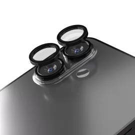   Apple iPhone 16 / 16 Plus-hoz kamera lencse védő üveg – 2 db fekete színű készlet, karc- és ütésálló védelem, pontos illeszkedés a tiszta és éles fotók megőrzéséhez