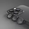 Apple iPhone 16 Pro / 16 Pro Max-hoz kamera lencse védő üveg – 3 db fekete színű készlet, karc- és ütésálló védelem, pontos illeszkedés a tiszta és éles fotók megőrzéséhez