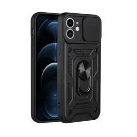   Apple iPhone 12 Pro-hoz fekete, ütésálló telefonvédő tok
