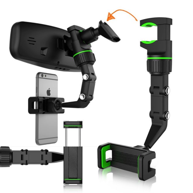 Univerzális visszapillantó tükörre szerelhető telefontartó – 50–100 mm szélességhez