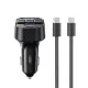 Szivargyújtós Autós FM Transmitter 30W USB-C és USB-A telefon gyors töltővel, MP3 lejátszás + USB-C / USB-C kábel (XO - BCC17)