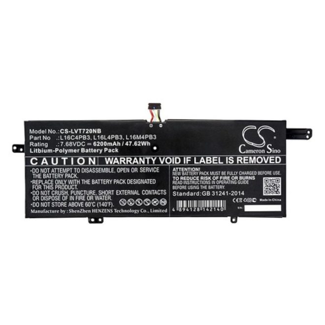 Lenovo IdeaPad 720S-13IKB Laptop akkumulátor, új, gyárival megegyező minőségű helyettesítő, 4 cellás (6200mAh)