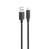 Apple iPhone-hoz, iPad-hez 1,2m Lightning to USB 2,4A töltő kábel, Fekete (Foneng - XS07)