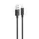 Apple iPhone-hoz, iPad-hez 1,2m Lightning to USB 2,4A töltő kábel, Fekete (Foneng - XS07)