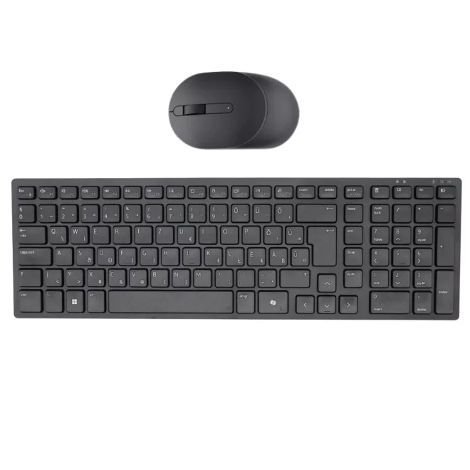 Dell Pro Compact vezeték nélküli MAGYAR (QWERTZ) billentyűzet + egér szett fekete, csendes (KM555)
