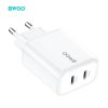Univerzális 35W 2x USB-C GaN PD QC Gyors töltő (BWOO - CDA206)