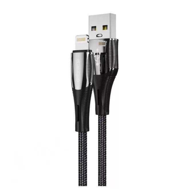 Apple iPhone-hoz, iPad-hez 1m Lightning - USB töltőkábel, adatkábel, strapabíró cipőfűző mintás, fekete (Jellico - B18)