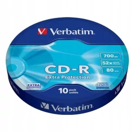   Verbatim DataLife 10db-os, CD-R írható lemez, 700MB, 80 perc, 52x sebesség, zsugor csomagolásban