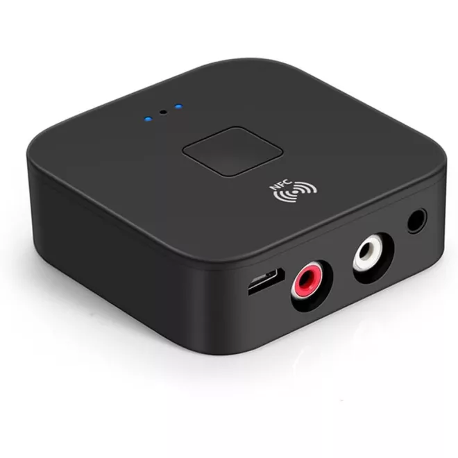 Audio Bluetooth Adapter, Vezeték Nélküli beszéd vagy zene továbbítás otthon vagy az autóban, 3,5mm Jack-RCA, fekete (BLS-B11)