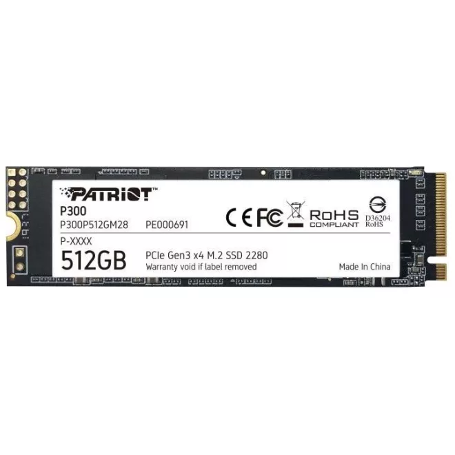 Patriot P300 512GB M.2 (2280) PCIe NVMe SSD meghajtó (P300P512GM28)