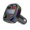 Szivargyújtós FM Transmitter Bluetooth 5.3, MP3 lejátszó 2xUSB 3.1 + USB-C autós töltő, telefon töltő, kihangosító, Rainbow LED (C17)