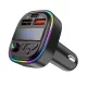 Szivargyújtós FM Transmitter Bluetooth 5.3, MP3 lejátszó 2xUSB 3.1 + USB-C autós töltő, telefon töltő, kihangosító, Rainbow LED (C17)