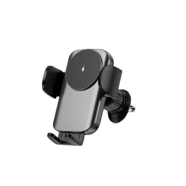   Univerzális Autós telefon tartó 15W-os vezeték nélküli gyors töltővel, szellőző rácsba rögzíthető, 360°-ban forgatható + USB – USB-C kábellel (JELLICO – W18)
