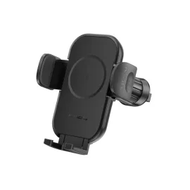   Univerzális Autós telefon tartó 15W-os vezeték nélküli gyors töltővel, szellőző rácsba rögzíthető, 360°-ban forgatható + USB – USB-C kábellel (FONENG – CP101)
