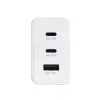 Univerzális 65W-os Telefon és tablet gyorstöltő, 2x USB-C, 1x USB, fehér