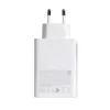 Univerzális 65W-os Telefon és tablet gyorstöltő, 2x USB-C, 1x USB, fehér